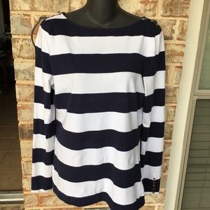 Long Sleeves t shirt H &M blue stripe stretchy top